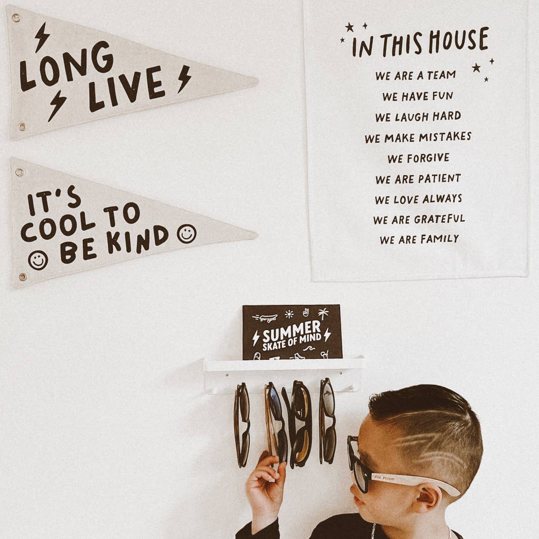 In This House (Black) Wall Banner - Kids Decor